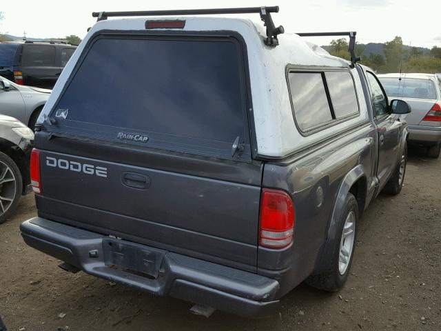 1B7FL16X42S513707 - 2002 DODGE DAKOTA GRAY photo 4