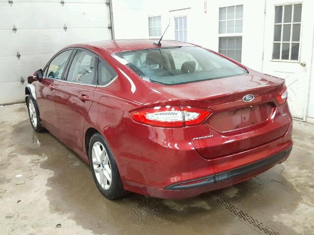 3FA6P0H77FR277685 - 2015 FORD FUSION SE MAROON photo 3