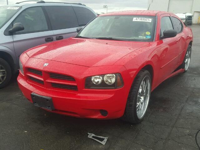 2B3KA43R78H194526 - 2008 DODGE CHARGER RED photo 2