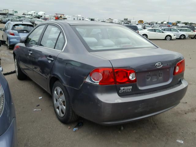 KNAGE123X85195338 - 2008 KIA OPTIMA LX GRAY photo 3