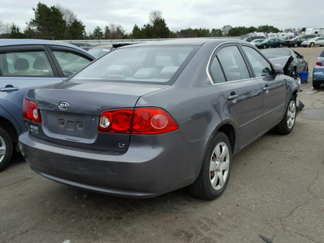 KNAGE123X85195338 - 2008 KIA OPTIMA LX GRAY photo 4