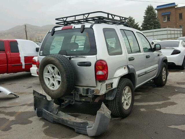 1J4GL48K54W309754 - 2004 JEEP LIBERTY SP SILVER photo 4