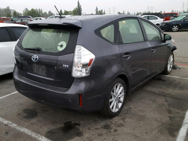 JTDZN3EU8C3164959 - 2012 TOYOTA PRIUS V GRAY photo 4