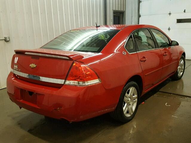 2G1WC58R279242833 - 2007 CHEVROLET IMPALA LT RED photo 4