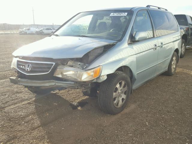 5FNRL18693B093507 - 2003 HONDA ODYSSEY EX BLUE photo 2