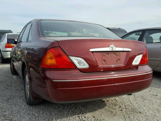 4T1BF28B01U188484 - 2001 TOYOTA AVALON XL BURGUNDY photo 3