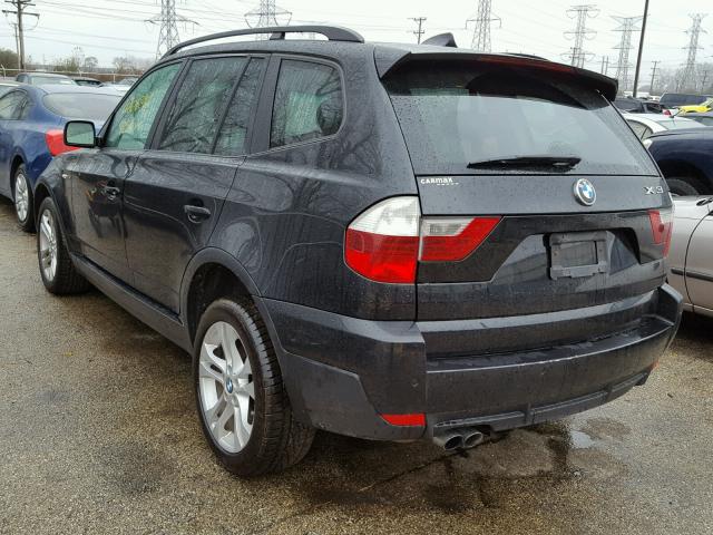 WBXPC93477WF29578 - 2007 BMW X3 3.0SI BLACK photo 3