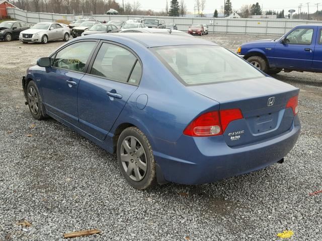 1HGFA16548L038312 - 2008 HONDA CIVIC LX BLUE photo 3