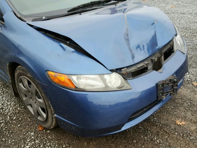 1HGFA16548L038312 - 2008 HONDA CIVIC LX BLUE photo 9