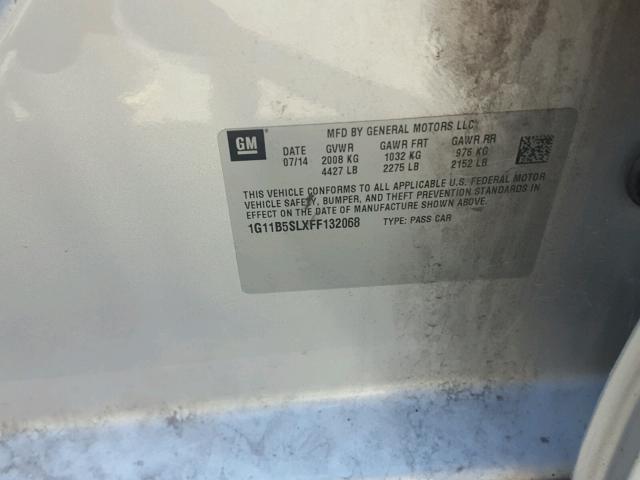 1G11B5SLXFF132068 - 2015 CHEVROLET MALIBU LS SILVER photo 10