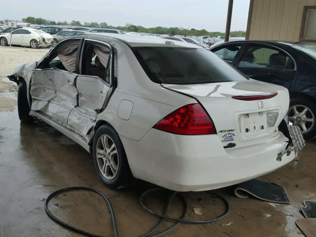 1HGCM56837A062445 - 2007 HONDA ACCORD EX WHITE photo 3