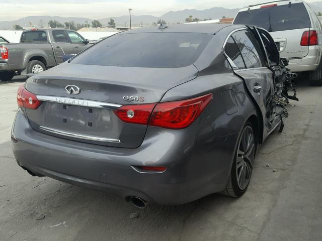 JN1BV7APXEM684167 - 2014 INFINITI Q50 BASE Сірий фото 4