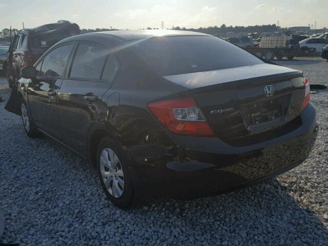 2HGFB2F55CH321598 - 2012 HONDA CIVIC LX BLACK photo 3