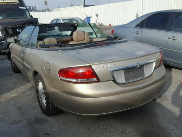 1C3EL55T73N500746 - 2003 CHRYSLER SEBRING LX GOLD photo 3