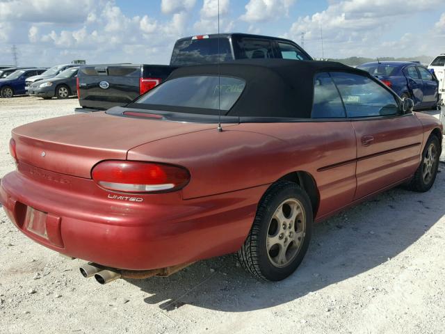 3C3EL55H9XT602969 - 1999 CHRYSLER SEBRING JX RED photo 4