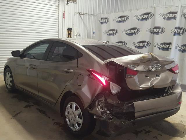 5NPDH4AE1GH718455 - 2016 HYUNDAI ELANTRA SE TAN photo 3