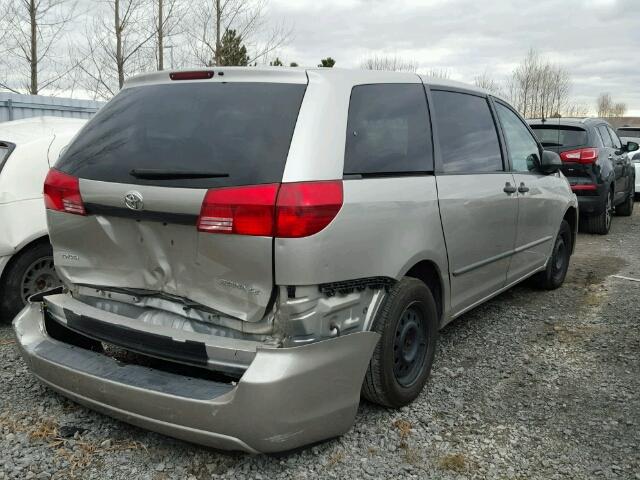 5TDZA29C34S090194 - 2004 TOYOTA SIENNA CE BEIGE photo 4