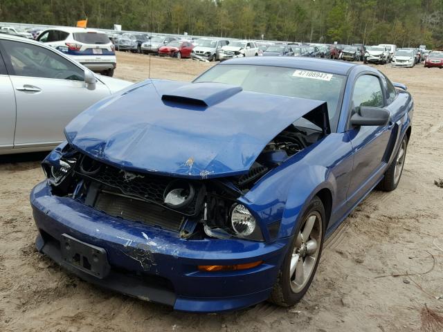 1ZVHT82H075269248 - 2007 FORD MUSTANG GT BLUE photo 2