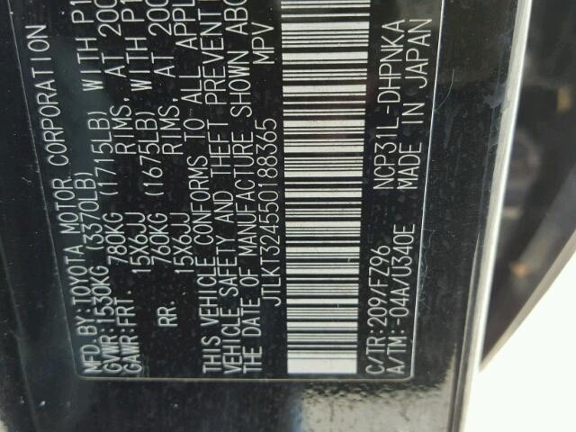 JTLKT324550188365 - 2005 TOYOTA SCION XB 黑色 照片 10