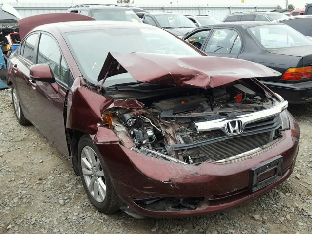 19XFB2F87CE381113 - 2012 HONDA CIVIC EX BURGUNDY photo 1