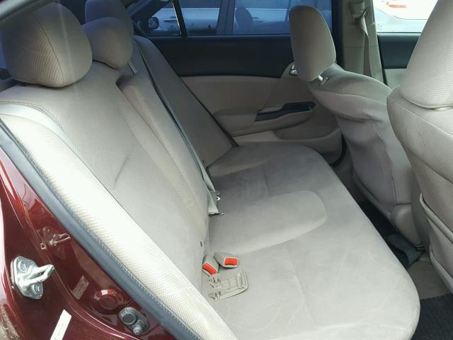 19XFB2F87CE381113 - 2012 HONDA CIVIC EX BURGUNDY photo 6