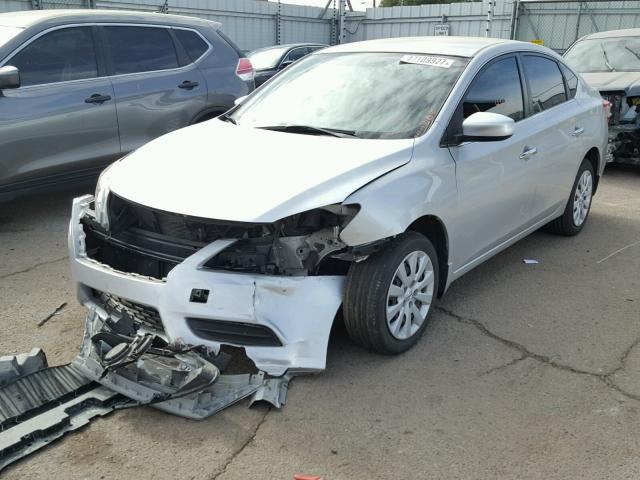 3N1AB7AP5EY264849 - 2014 NISSAN SENTRA S SILVER photo 2