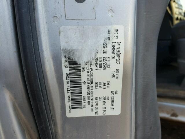 1D4GP24R16B578459 - 2006 DODGE GRAND CARA GRAY photo 10