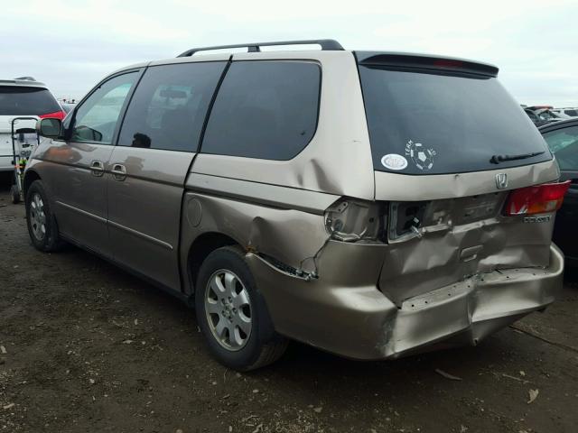 5FNRL18624B088201 - 2004 HONDA ODYSSEY EX TAN photo 3