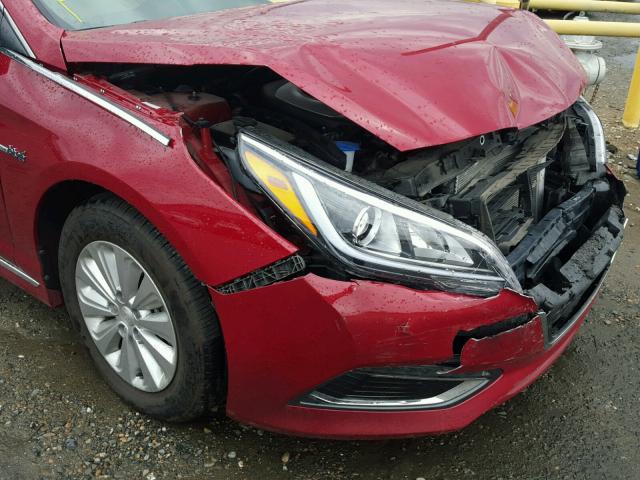 KMHE24L11GA009172 - 2016 HYUNDAI SONATA HYB BURGUNDY photo 9