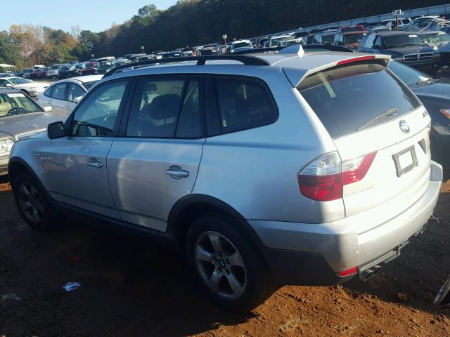 WBXPC93458WJ08005 - 2008 BMW X3 3.0SI SILVER photo 3