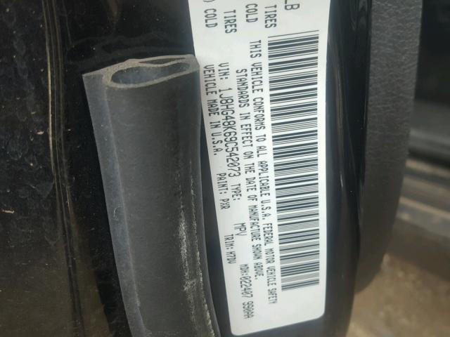 1J8HG48K69C542073 - 2009 JEEP COMMANDER BLACK photo 10