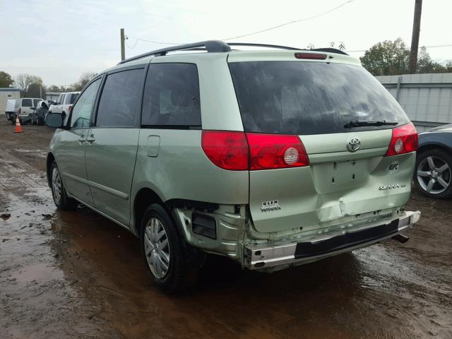 5TDZK23C78S103959 - 2008 TOYOTA SIENNA CE GREEN photo 3