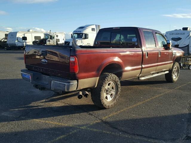 1FTWW31R19EA68881 - 2009 FORD F350 SUPER MAROON photo 4