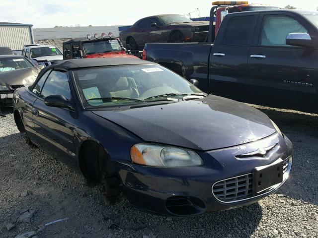 1C3EL45X23N563704 - 2003 CHRYSLER SEBRING LX BLUE photo 1