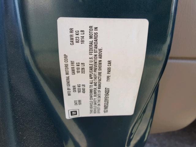 1G1NE52J3Y6164337 - 2000 CHEVROLET MALIBU LS 绿色 照片 10