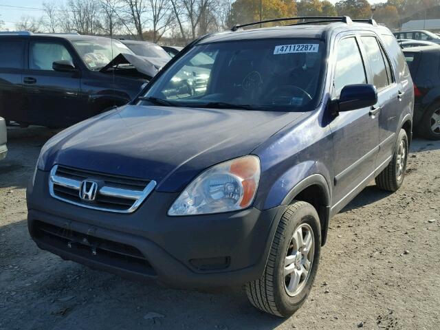 JHLRD77894C028242 - 2004 HONDA CR-V EX BLUE photo 2