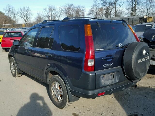 JHLRD77894C028242 - 2004 HONDA CR-V EX BLUE photo 3