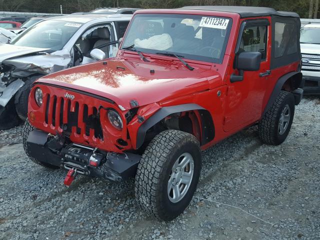 1J4FA24169L738235 - 2009 JEEP WRANGLER X RED photo 2