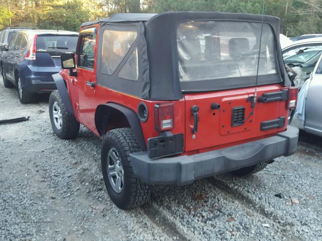 1J4FA24169L738235 - 2009 JEEP WRANGLER X RED photo 3