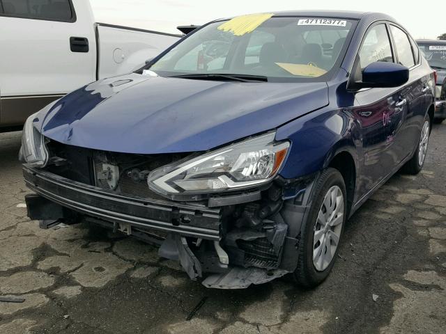 3N1AB7AP0GY220602 - 2016 NISSAN SENTRA S BLUE photo 2