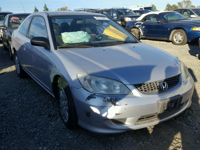 1HGEM21545L058636 - 2005 HONDA CIVIC LX SILVER photo 1