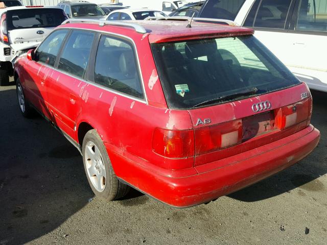 WAUJA84AXWN000437 - 1998 AUDI A6 QUATTRO RED photo 3