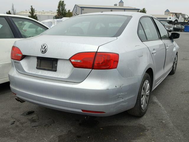 3VW2K7AJ8BM068675 - 2011 VOLKSWAGEN JETTA BASE SILVER photo 4