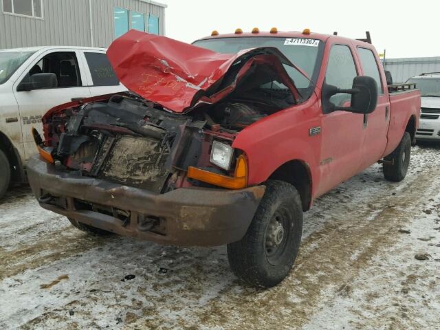 1FTSW31F21EA50348 - 2001 FORD F350 SRW S RED photo 2