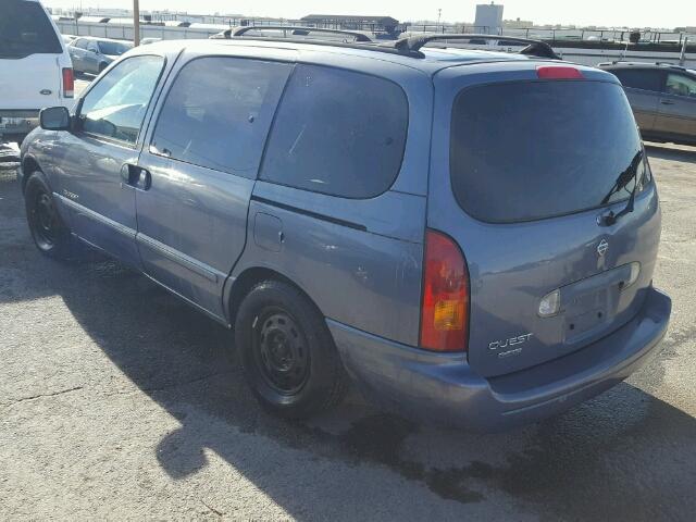 4N2XN11T5XD825756 - 1999 NISSAN QUEST SE BLUE photo 3