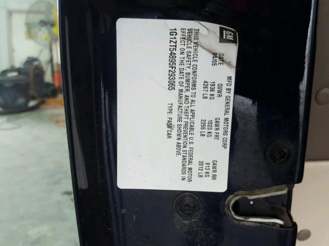 1G1ZT54895F293065 - 2005 CHEVROLET MALIBU LS ლურჯი ფოტო 10