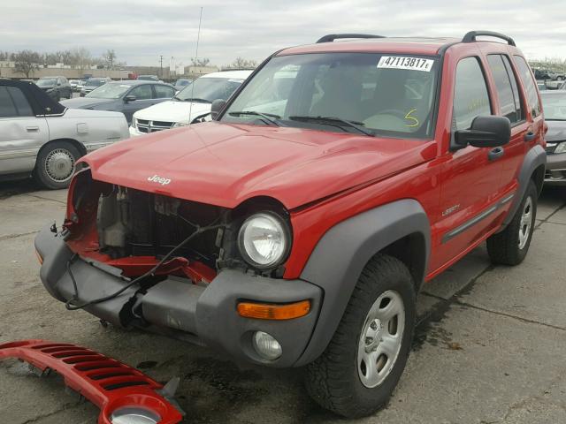 1J4GL48K34W164312 - 2004 JEEP LIBERTY SP RED photo 2