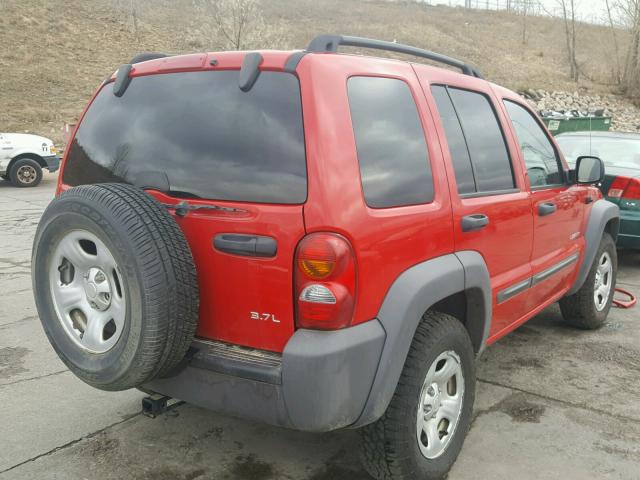 1J4GL48K34W164312 - 2004 JEEP LIBERTY SP RED photo 4