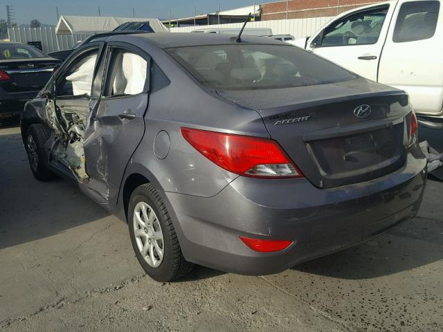 KMHCT4AE4FU884303 - 2015 HYUNDAI ACCENT GLS GRAY photo 3