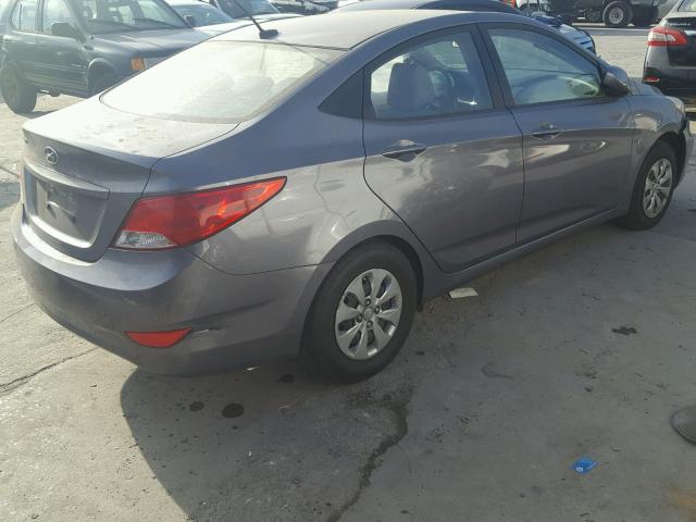 KMHCT4AE4FU884303 - 2015 HYUNDAI ACCENT GLS GRAY photo 4